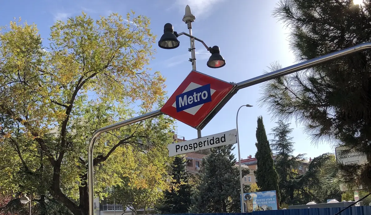 Metro del barrio Prosteridad de Madrid